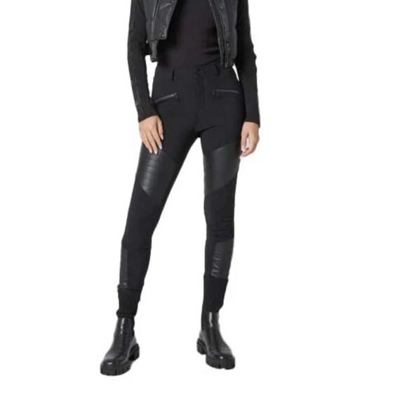 Alp N Rock Sloan moto style pants pleather panels zipper pockets Size Small